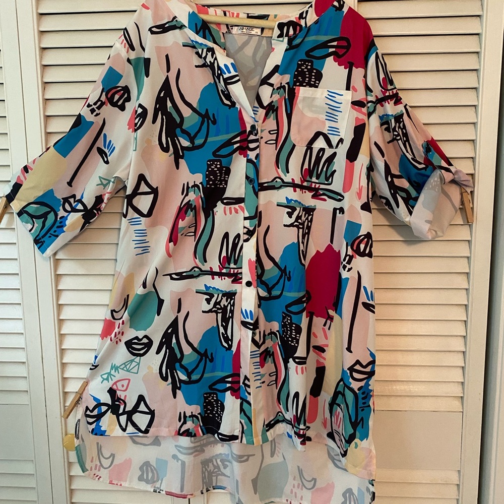 Abstract Print Swim Coverup